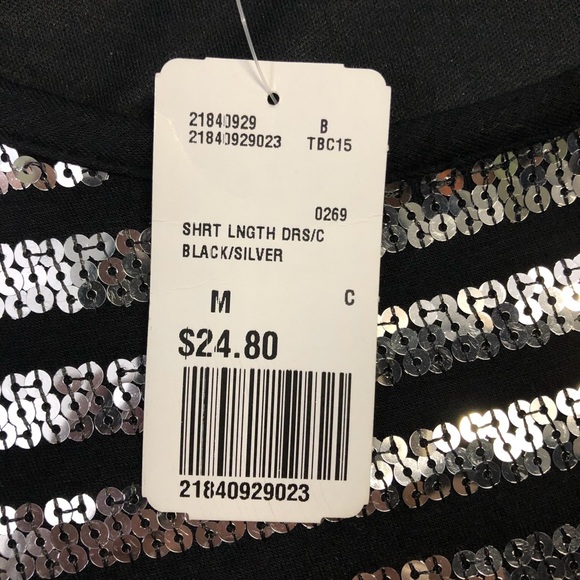 Forever 21 Dress Black with Silver Sequins - Picture 4 of 5